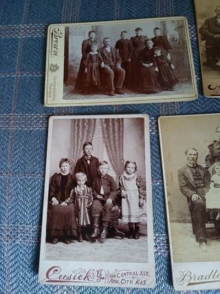 6 Vintage Cabinet Card Photo Black White Professional Family Portraits 2