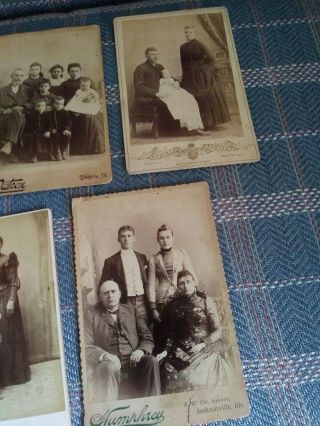 6 Vintage Cabinet Card Photo Black White Professional Family Portraits 4