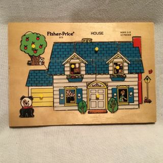 Fisher Price Vintage House Wood Puzzle 513