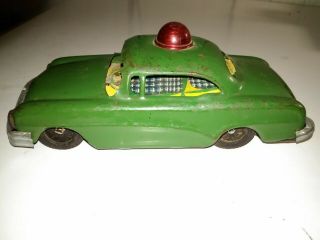 Vintage Marx Toys Japan Tin Litho Friction Car Auto Green Sedan Police Car Rare