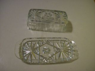 Vintage Eapg,  Star Of David Pattern Butter Dish & Top