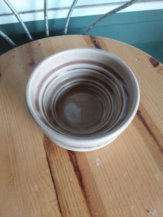 McCoy small vintage bowl type planter with saucer light brown 3