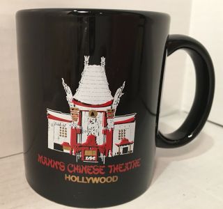 Vintage Chinese Mann’s Theater Hollywood Black Coffee Mug Cup