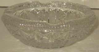 Vintage Polished Cut Crystal Ash Tray Ashtray Could Be Change Trinket Dish