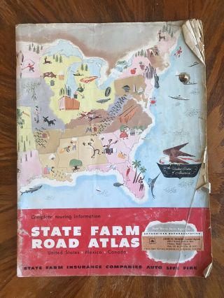 Vintage 1960 North America Road Map Atlas (rand Mcnally / State Farm)