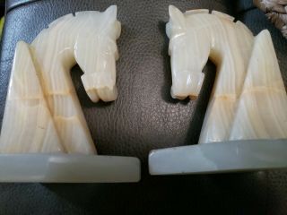 Vintage Horse Head Bookends Stone.  Set Of 2