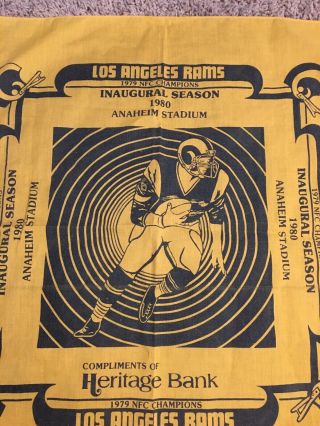 LOS ANGELES RAMS | Vintage Anaheim Stadium 1980 Inaugural Season Scarf/Bandana 3