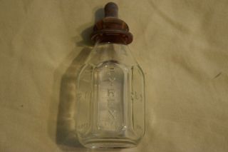 Vintage Antique Pyrex Glass Baby Bottle 4 Oz Made In Usa - 5 4n -