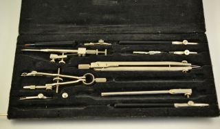 Ussr Russia Vintage Set Drawing Instruments In Case " Gotovalnya " Moscow 1960s