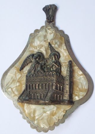 Virgin MARY Annunciation Vintage Greek Orthodox Pendant Charm Mother of Pearl 5