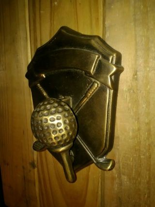 Vintage Solid Brass 5 - 3/4 " Door Knocker,  Golf Clubs & Golf Ball.