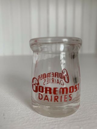Vintage Double Sided Foremost Dairy Co Glass Single Creamer Milk Bottle.