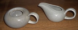 Vintage Russel Wright Steubenville American Modern Creamer And Sugar,  Gray