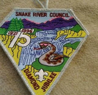 Vintage Boy Scouts Patch Bsa Snake River Council 1996 Diamond Jubilee 15th Idaho