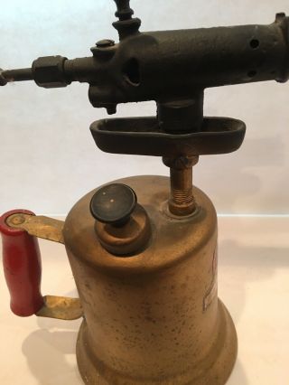 Bt11 Vintage Lenk Brass Gas Blowtorch Made In Boston Mass U.  S.  A.