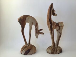 Pine Scented Pottery Two Deer Figurines Vintage Colorado Rockies Cond