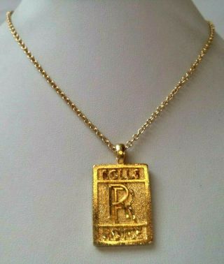 Stunning Vintage Estate Gold Tone Rolls Royce Chain 20 " Necklace 2425n