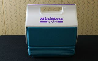 Vintage Igloo Minimate Cooler Lunchbox Teal Green Purple