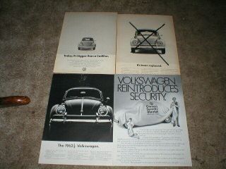 Vintage Vw Volkswagen Bug Car Ads,  Beetle,  7 Pages Big And Small