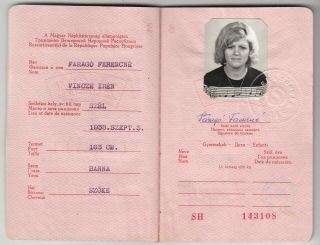 Vintage Hungarian People ' s Republic Red Passport 1978 EXpired Obsolete 3