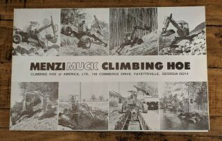 Vintage Menzi Muck Climbing Hoe Of America Large Foldout Construction Brochure