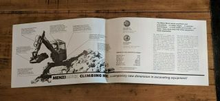 Vintage Menzi Muck Climbing Hoe of America Large Foldout Construction Brochure 2