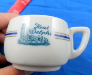 Vintage 1961 Hotel Delphi Greece Pottery Espresso Coffee Cup - Us