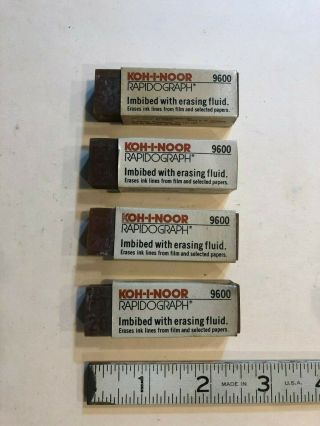 4 Vintage Nos Koh - I - Noor Rapidograph 9600 Erasers - Made In W.  Germany