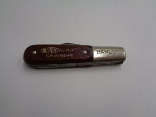 Vintage Imperial Barlow Dupont Seed Usa Folding Pocket Knife Advertising