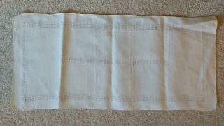 Vintage Linen Dresser Scarf Table Runner Drawn Thread 14x32