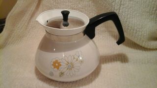 Vintage Corning Ware 6 Cup Tea Pot Floral Flowers