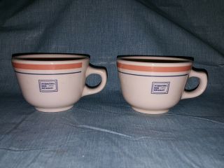 2 Vintage Heavy Ceramic Ihop Coffee Tea Cups Restaurant Ware