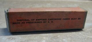VINTAGE AMMUNITION CARTRIDGE BOX 45 CALIBER PISTOL BALL FRANKFORD ARSENAL.  EMPTY 2