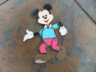 Vintage 10 " Articulating Walt Disney Plastic Mickey Mouse By Durham Industries