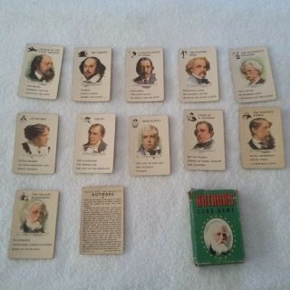 Vintage - Whitman - " Authors " Card Game Vg
