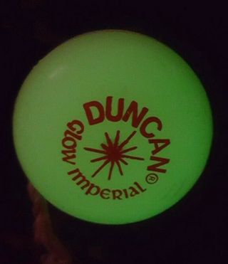 Vintage Duncan Glow Imperial Yo - Yo With Red Lettering,  Glow In The Dark