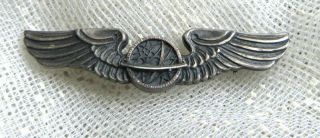 Vintage Air Force Balfour Sterling Silver Navigator Wings Pin 1 1/2 " Wing Span