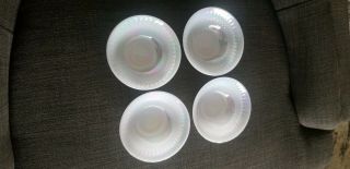 Vintage Set Of 4 Fire King Pearl Lustre Iridescent 5 " Bowl White Irridescent