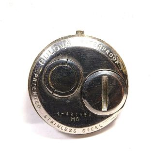 Vintage Bulova 214 Accutron Stainless Steel Wrist Watch Case Back M6 Good