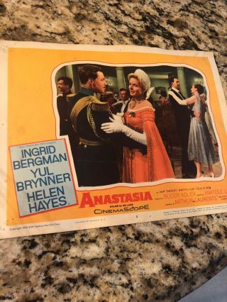 Vintage 1956 Lobby Card " Anastasia " Ingrid Bergman Yul Brynner Helen Hayes
