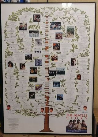 Vintage 1994 The Beatles Story Career Tree Poster Memorabilia Music The Beatles