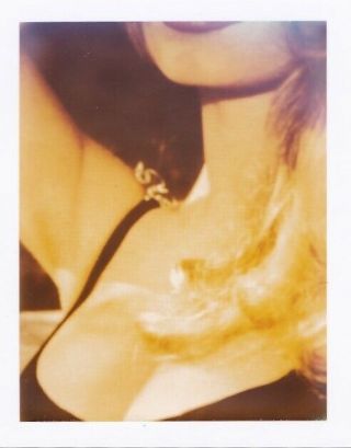 Vintage 1990 Color Polaroid Art Work Woman Cleavage And Lips