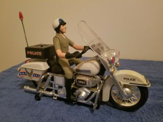 Vintage 1984 1/6 Scale Police Highway Patrol Motorcycle Chips Son Ai Toys & Man