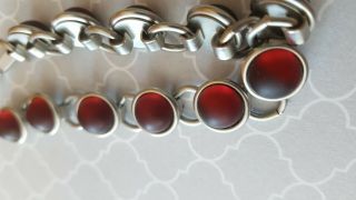 vintage silver tone frosted cabochon bracelet 3