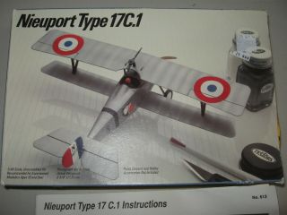 Vintage Testors Nieuport Type 17c.  1 Ww1 Fighter Plane Model Kit Complete 1:48