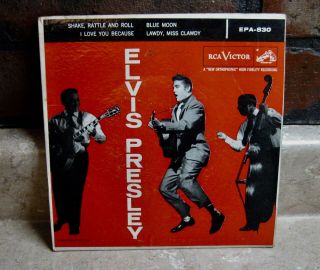 Elvis Presley Vintage 45 Rpm Record Sleeve Blue Moon Etc Epa - 830 Minus Record