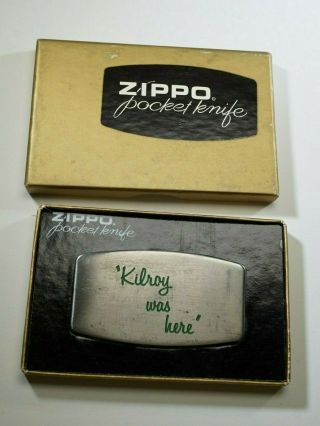 Vintage Zippo Pocket Knife “kilroy Was Here “ Some Surface Scratches.