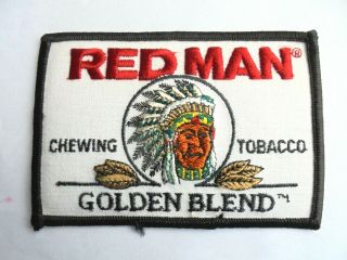 Vintage Red Man Chewing Tobacco Golden Blend Advertising Iron - On Patch