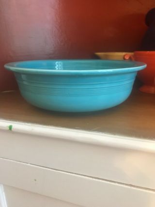 Vintage 1936 Fiesta Turquoise 8 1/2 " Nappy Serving Bowl