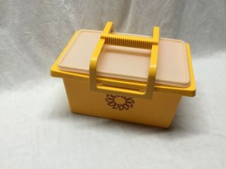 Vintage Tupperware Orange Large Carry - All Storage Tote Container W/handle 1431